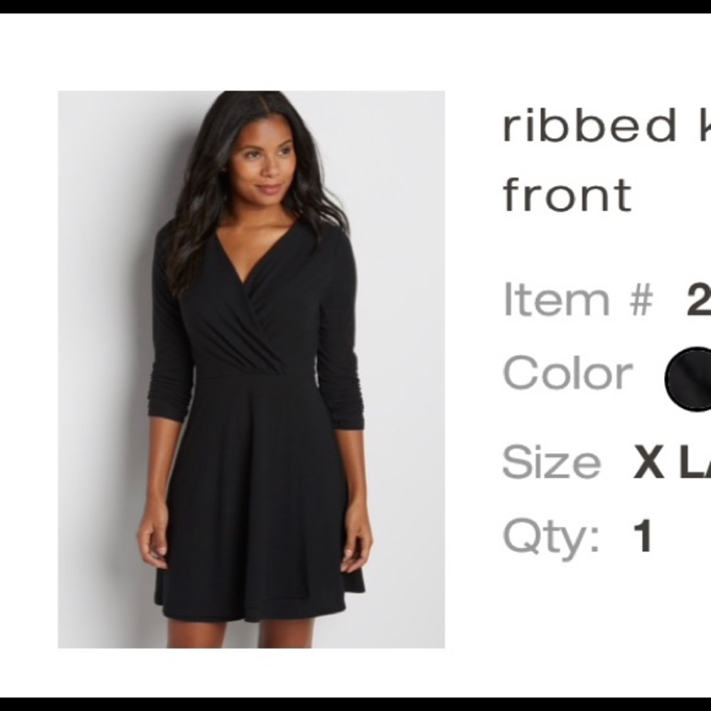 Ribbed Knit Dress with Wrap Front
